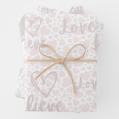 Liefde & Geloof witte doodle pastel harten papier Inpakpapier Vel (In situ)
