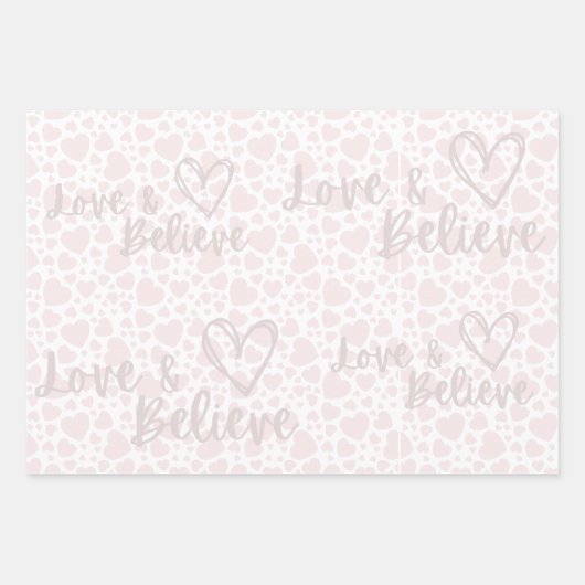 Liefde & Geloof witte doodle pastel harten papier Inpakpapier Vel (Voorkant)