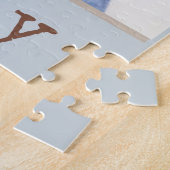 Liefde geluk Familie Blauwe Fotostrip Collage Legpuzzel (Zijkant)