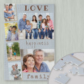 Liefde geluk Familie Blauwe Fotostrip Collage Legpuzzel