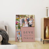 Liefde geluk Familie Roze Maroon Foto Collage Canvas Afdruk