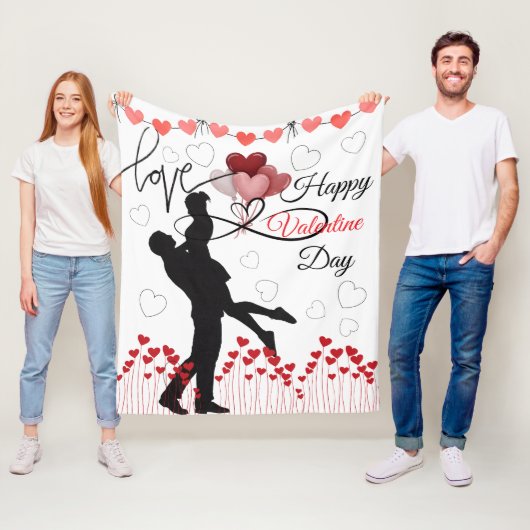 Liefde – Gelukkige Valentijnsdag Fleece Deken (In situ)