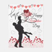 Liefde – Gelukkige Valentijnsdag Fleece Deken (Voorkant)