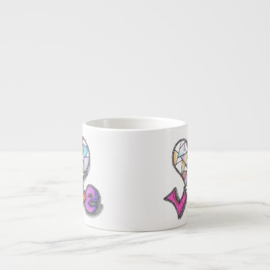 Liefde gemaakt van het hart espresso kop (Voorkant)