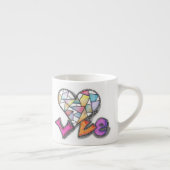 Liefde gemaakt van het hart espresso kop (Rechts)