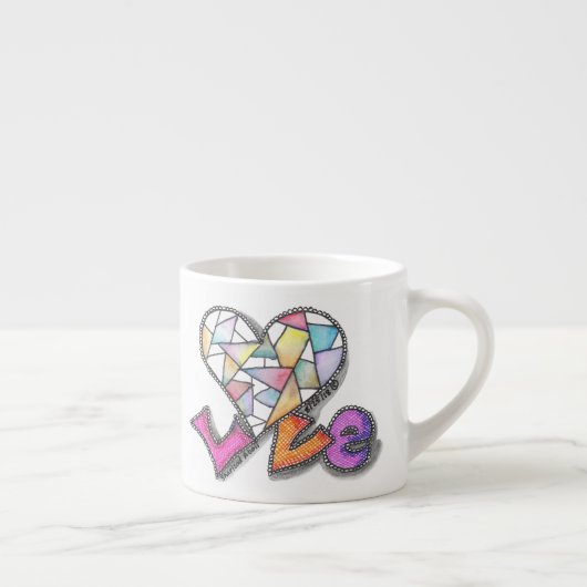 Liefde gemaakt van het hart espresso kop (Rechts)