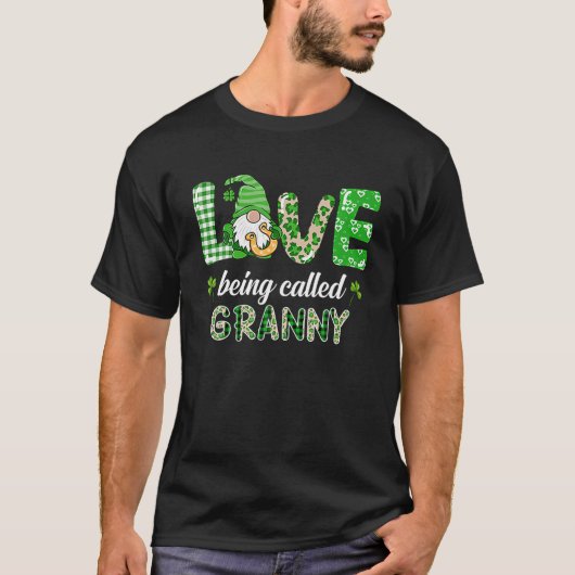 Liefde genaamd Granny Gnome Pset St Patricks D T-shirt (Voorkant)