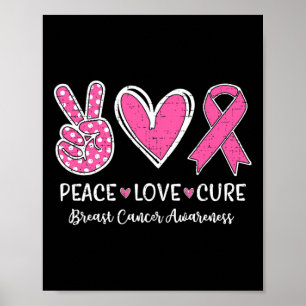 Liefde Geneest Roze Lint Borstkanker Bewustzijn Vr Poster