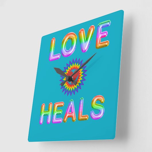 Liefde geneest vierkante klok (Hoek)