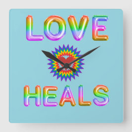 Liefde geneest vierkante klok