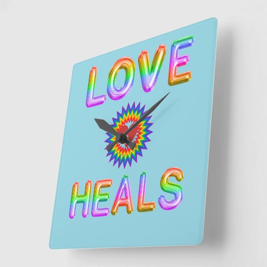 Liefde geneest vierkante klok (Hoek)