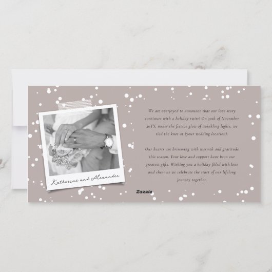 Liefde & geniet van onze eerste kerstfotocollage feestdagenkaart (Achterkant)