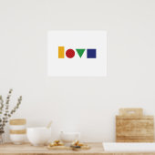 Liefde geometrische afdruk of poster (Keuken)