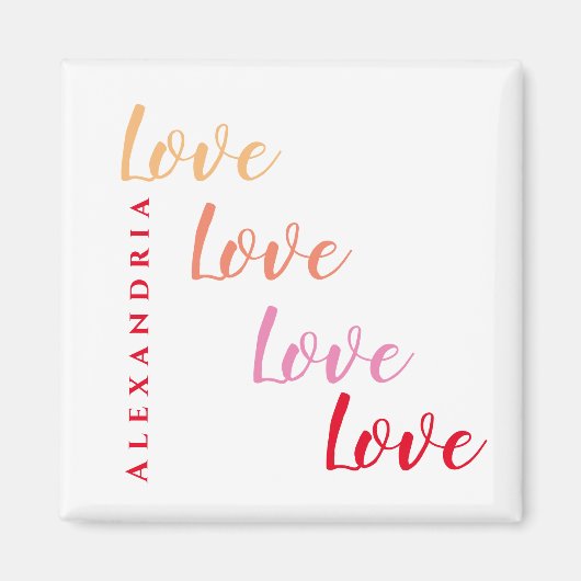 Liefde Gepersonaliseerd Modern Minimaal Magneet (Voorkant)