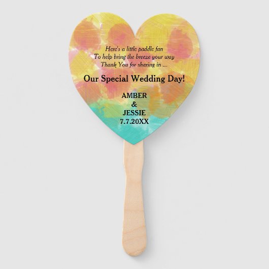 Liefde Gepersonaliseerde Gouache Waterverven Handwaaier (Achterkant)