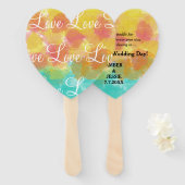 Liefde Gepersonaliseerde Gouache Waterverven Handwaaier (Voorkant en achterkant)