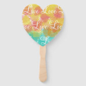 Liefde Gepersonaliseerde Gouache Waterverven Handwaaier (Voorkant)