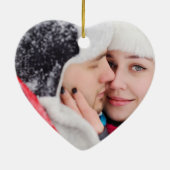 Liefde Gepersonaliseerde Koppels Blauwgroen Foto O Keramisch Ornament (Achterkant)