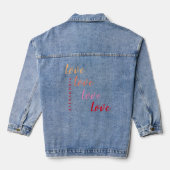 Liefde gepersonaliseerde minimale typografie denim jacket (Achterkant)