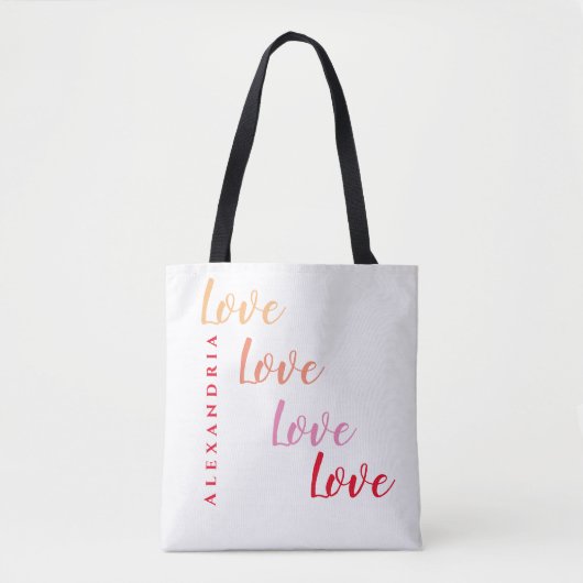 Liefde Gepersonaliseerde Modern Tote Bag (Voorkant)