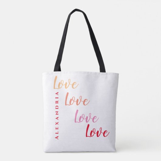 Liefde Gepersonaliseerde Modern Tote Bag (Achterkant)