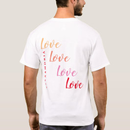 Liefde Gepersonaliseerde Naam Terug en Pocket Desi T-shirt