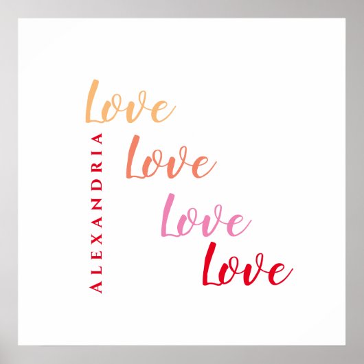 Liefde gepersonaliseerde typografie poster (Voorkant)