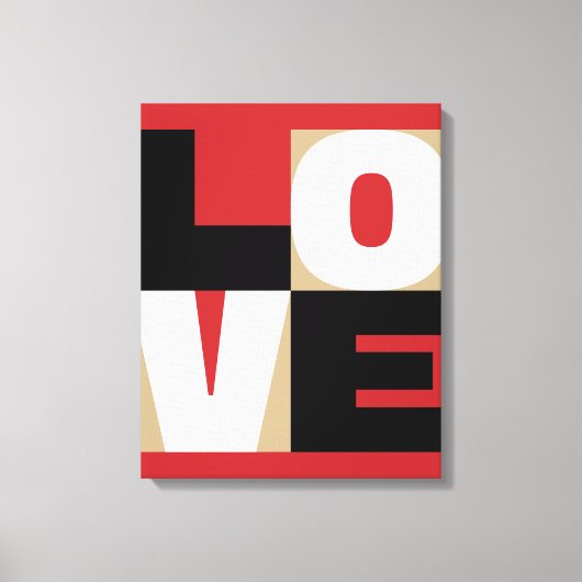 Liefde geraffineerd Letter Art Design Red Black Go Canvas Afdruk (Voorkant)