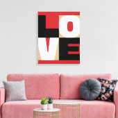 Liefde geraffineerd Letter Art Design Red Black Go Canvas Afdruk (Insitu (Woonkamer))