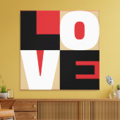 Liefde geraffineerd Letter Art Design Red Black Go Canvas Afdruk (Insitu (Woonkamer))
