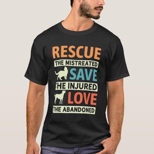 Liefde gered gedompelde dieren hing puppy of kat p t-shirt (Voorkant)
