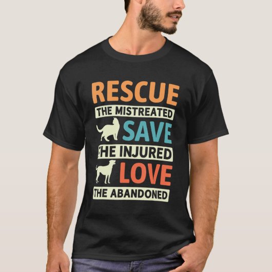 Liefde gered gedompelde dieren hing puppy of kat p t-shirt (Voorkant)