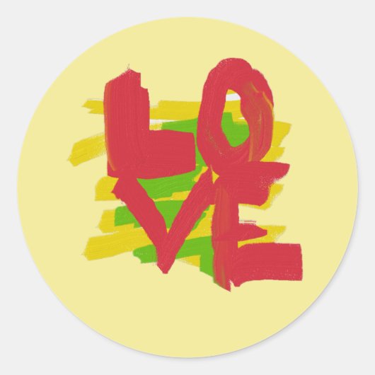 Liefde geschilderd Letters Art Sticker (Voorkant)