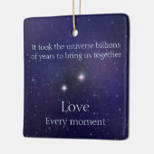 Liefde geschreven in de Stars Custom Sentimental W Keramisch Ornament (Links)