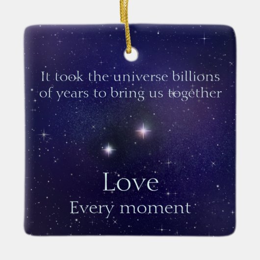 Liefde geschreven in de Stars Custom Sentimental W Keramisch Ornament (Voorkant)