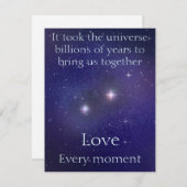 Liefde geschreven in de Stars Custom Sentimental W Notitiekaartje (Voorkant / Achterkant)