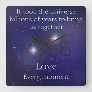 Liefde geschreven in de Stars Custom Sentimental W Vierkante Klok