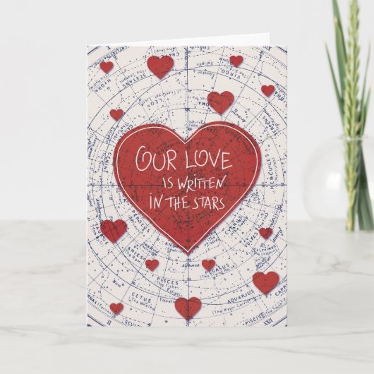 Liefde geschreven in de sterren feestdagen kaart (Voorkant)