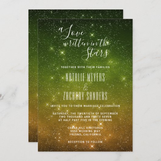 Liefde geschreven in het sterrenweddenschap kaart (Voorkant / Achterkant)