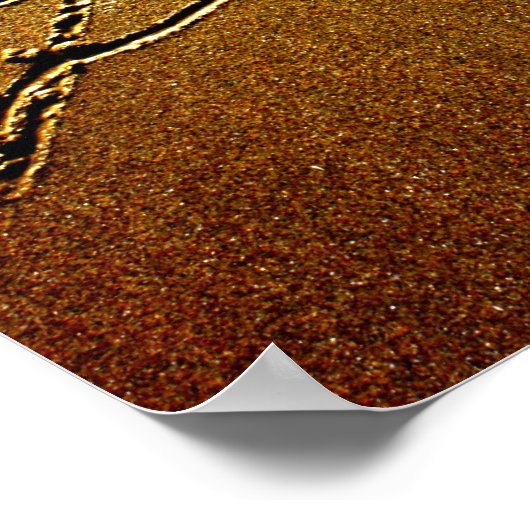 Liefde geschreven in het zand Poster (Hoek)