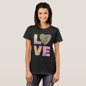 Liefde gestapeld Word Vrouwen Basic T-shirt (Voorkant volledig)