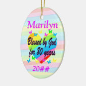 LIEFDE GEVULD 80E VERJAARDAG GEPERSONALISEERD ORNA KERAMISCH ORNAMENT (Links)