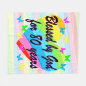 LIEFDE GEVULD 80E VERJAARDAG ZEGENINGEN DEKEN (Voorkant (Horizontaal))