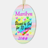 LIEFDE GEVULD 85E VERJAARDAG GEPERSONALISEERD ORNA KERAMISCH ORNAMENT (Links)