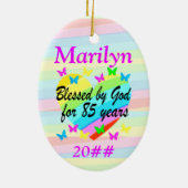 LIEFDE GEVULD 85E VERJAARDAG GEPERSONALISEERD ORNA KERAMISCH ORNAMENT (Achterkant)
