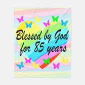 LIEFDE GEVULD 85E VERJAARDAG ZEGENINGEN FLEECE DEK (Voorkant)