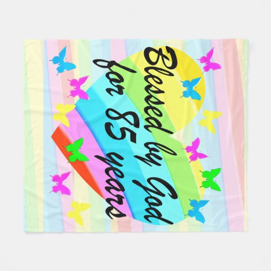 LIEFDE GEVULD 85E VERJAARDAG ZEGENINGEN FLEECE DEK (Voorkant (Horizontaal))