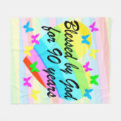 LIEFDE GEVULD 90E VERJAARDAG ZEGENINGEN FLEECE DEK (Voorkant (Horizontaal))