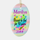 LIEFDE GEVULD GEPERSONALISEERD EN GEDATEERD 90E OR KERAMISCH ORNAMENT (Rechts)