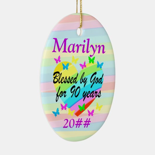 LIEFDE GEVULD GEPERSONALISEERD EN GEDATEERD 90E OR KERAMISCH ORNAMENT (Rechts)